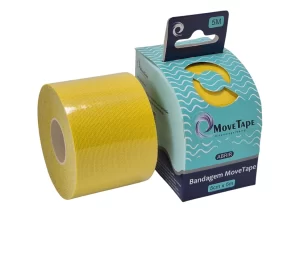 Bandagem Elástica - Rolo - Cor Sólida 5mx5cm - Amarelo, 5m x 5cm